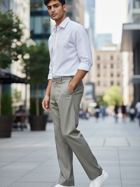 Custom Made Size 34x36 Men's Light Olive Dress Pants